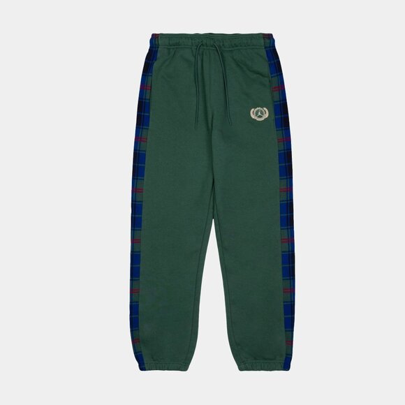 Nike Jordan Brooklyn Joggers Sweatpants Drawstring Plaid Pockets Green L Women's - Picture 4 of 10